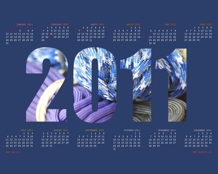 цветной паракорд в календаре рабочего стола на 2011